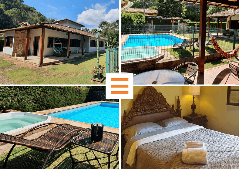 Casa Família em Itaipava, piscina cercada, hidro