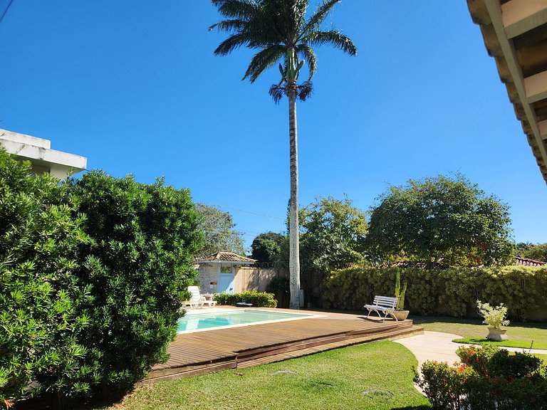 Casa Palmeira Geribá, piscina, jardim e 5 quartos com A/C, m